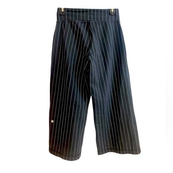 lululemon Black Pinstripe Wide-Leg crop pant - Picture 2 of 8